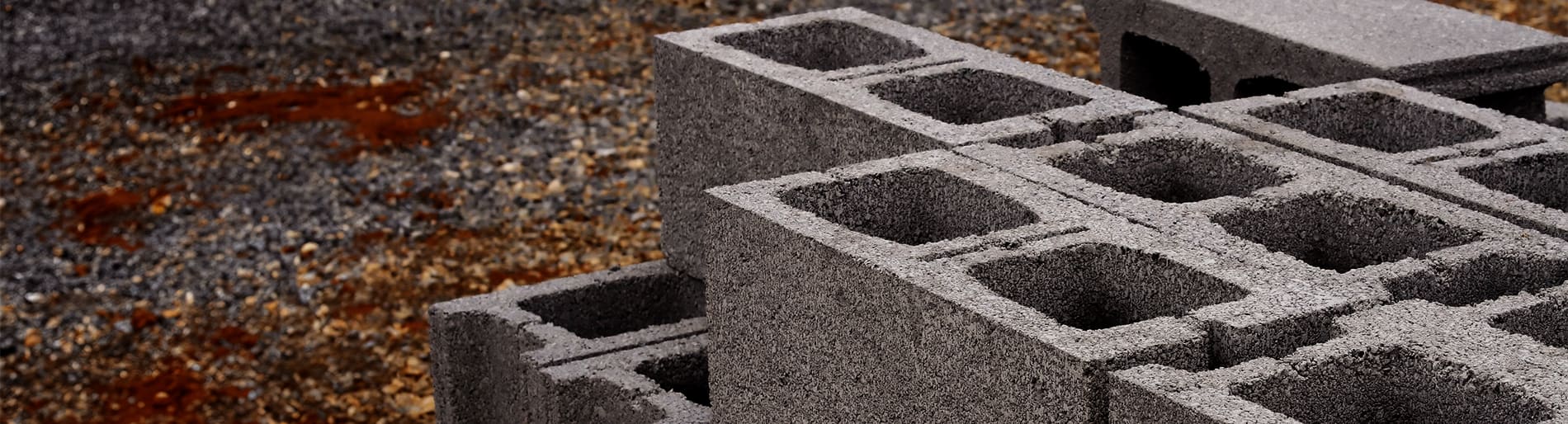 A stack of breeze blocks outside.