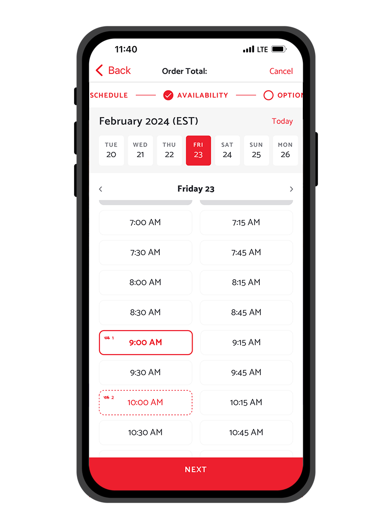 Kreitmaker App - Preview - Schedule delivery